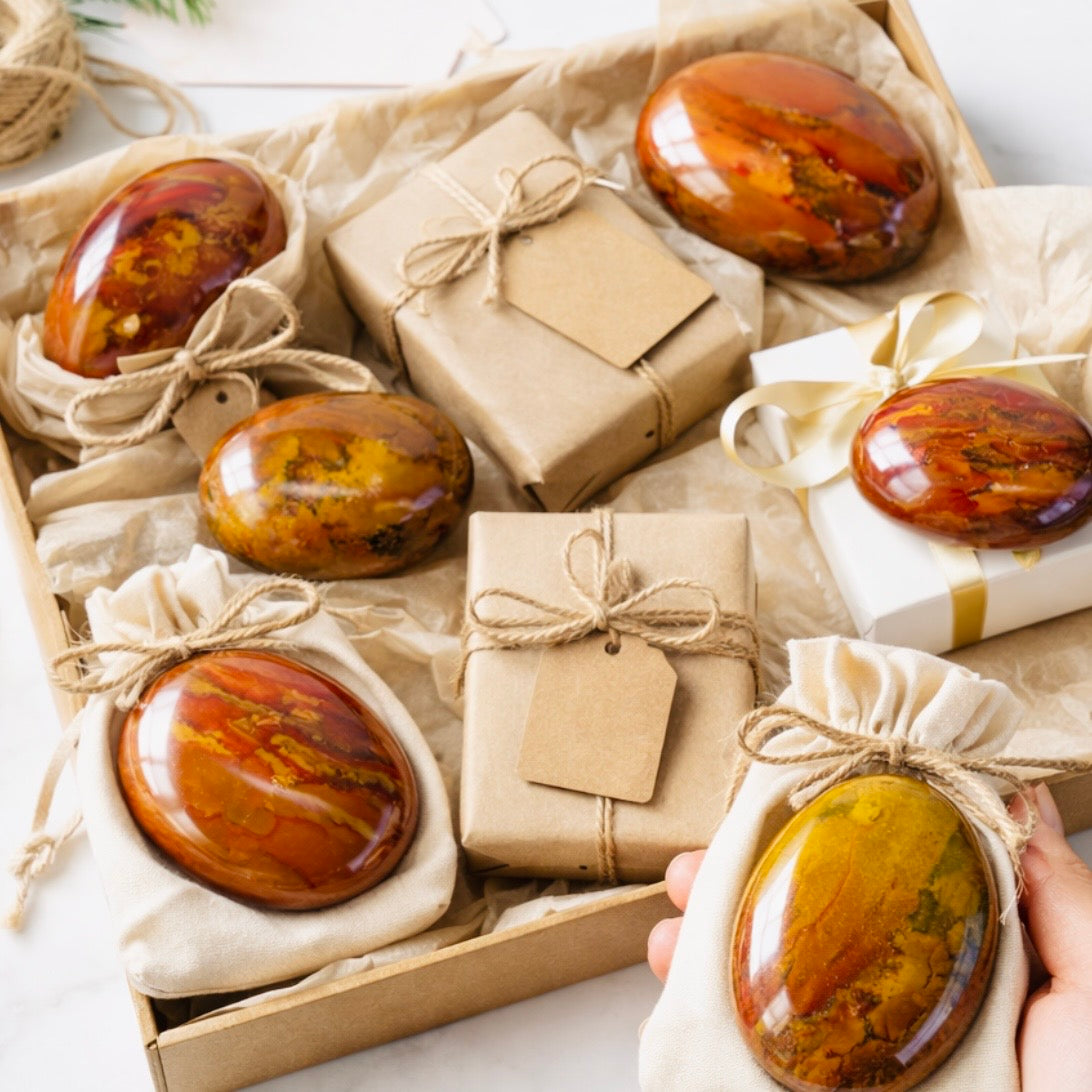 5 lb Sunset Jasper Palm Stone Lot | Handpicked Mixed Pieces