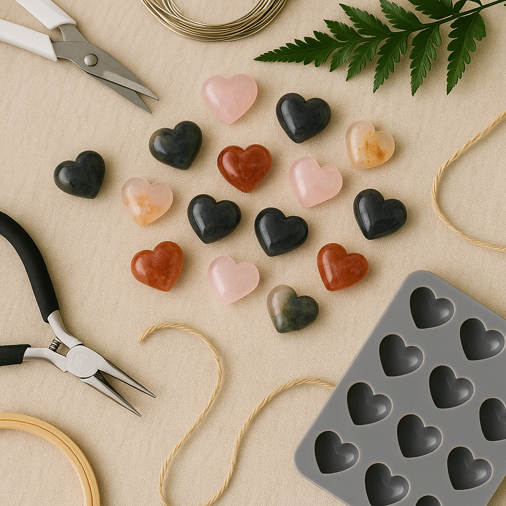 Mixed Crystal Hearts – Sold by the Pound | Hand-Carved Mini Hearts