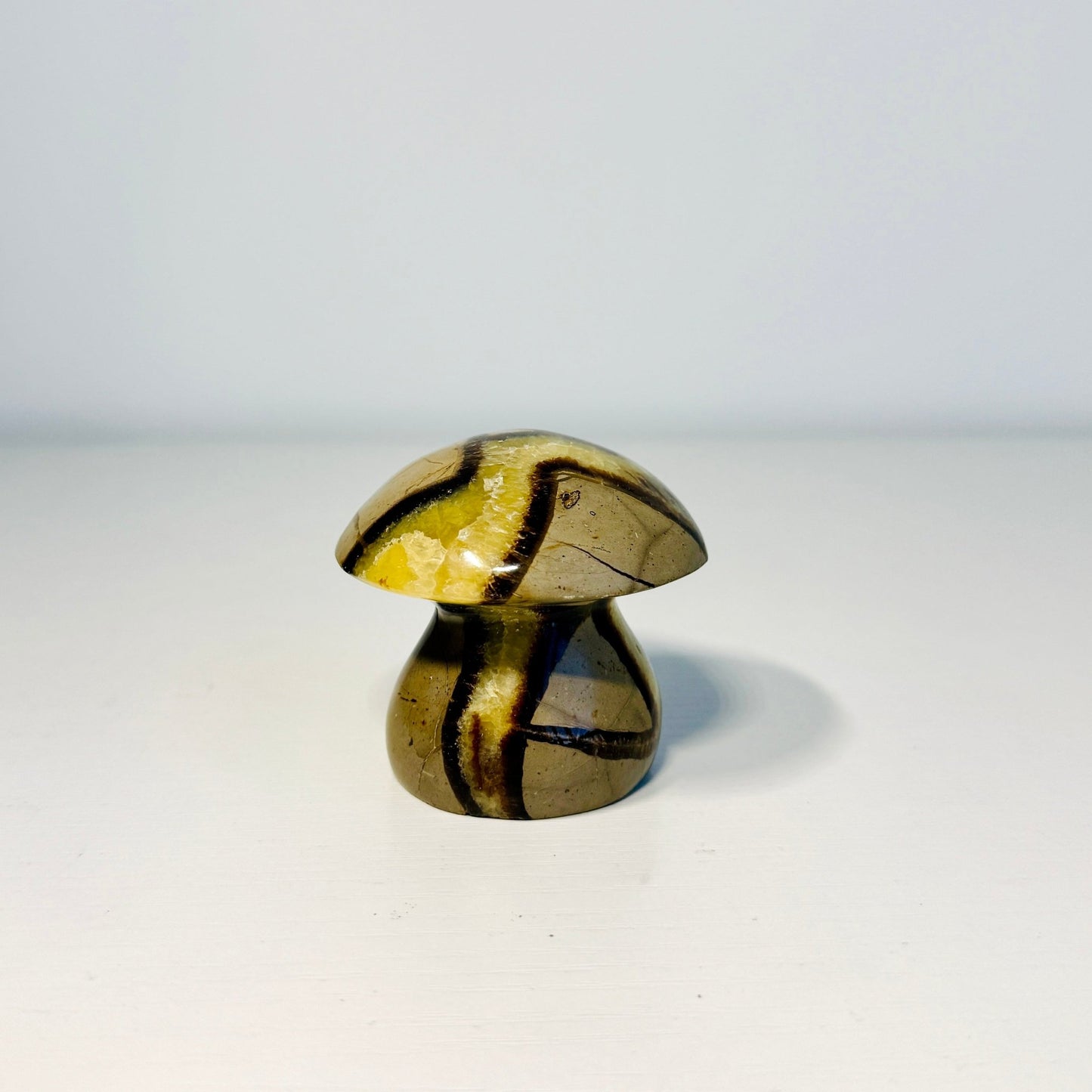 Handpicked Yellow Septarian Dragon Stone Trifecta – Freeform, Mini Mushroom & Massage Wand Set - KREATEUR MIAMI