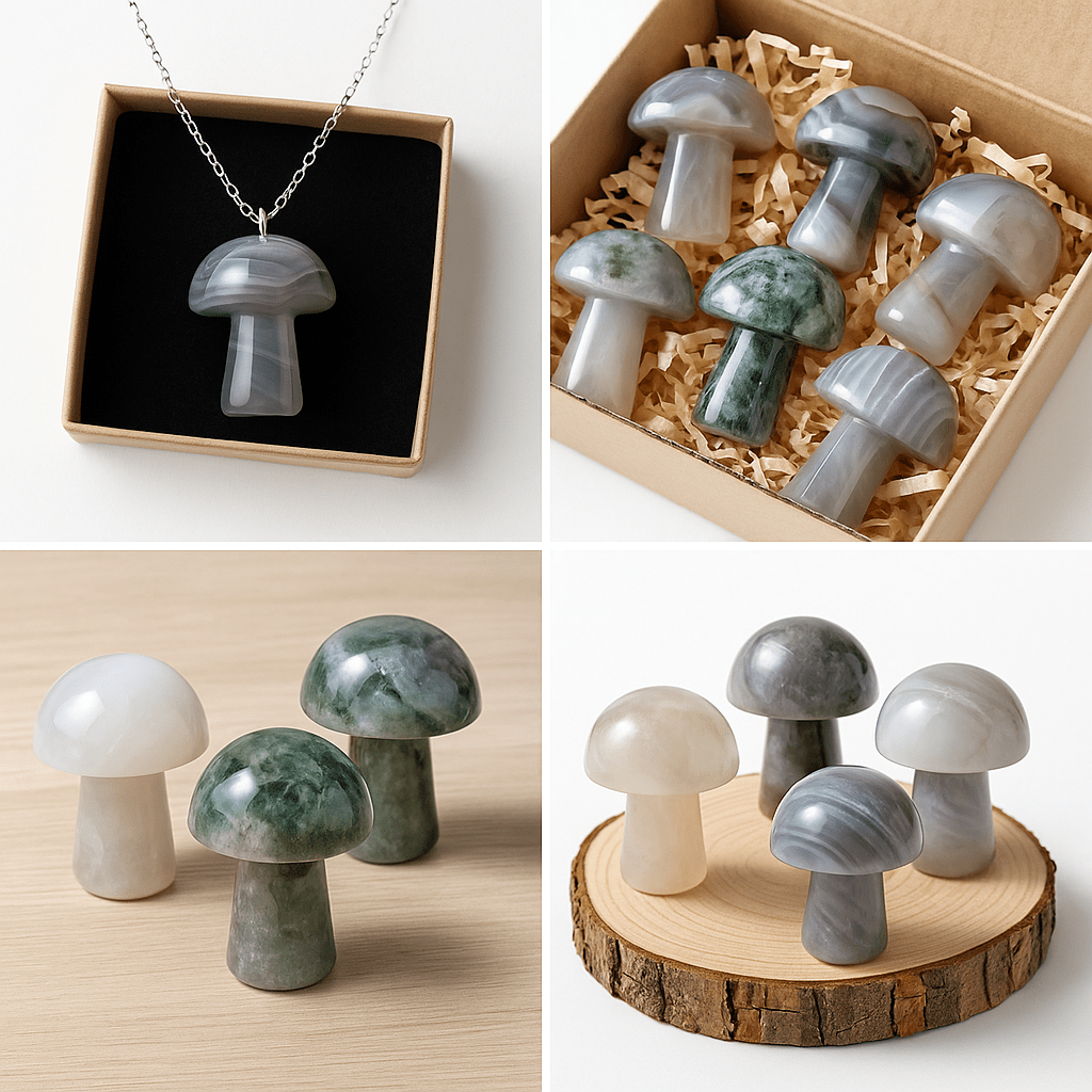 Mini Agate Crystal Mushrooms – Surprise Mix (Per LB) - KREATEUR MIAMI