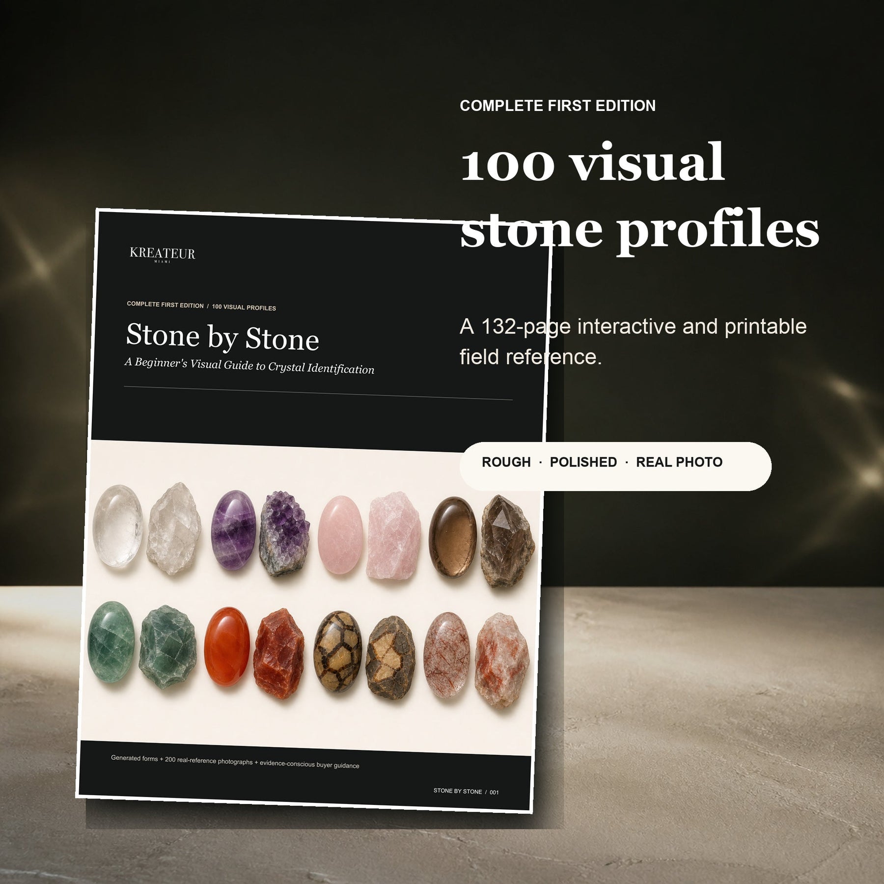Stone by Stone Complete First Edition English visual crystal identification guide cover