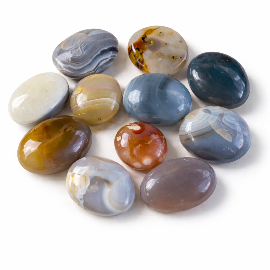 5 LB Agate Palm Stone Mixed Lot – Polished Assortment (No Selection) - KREATEUR Miami crystal product card