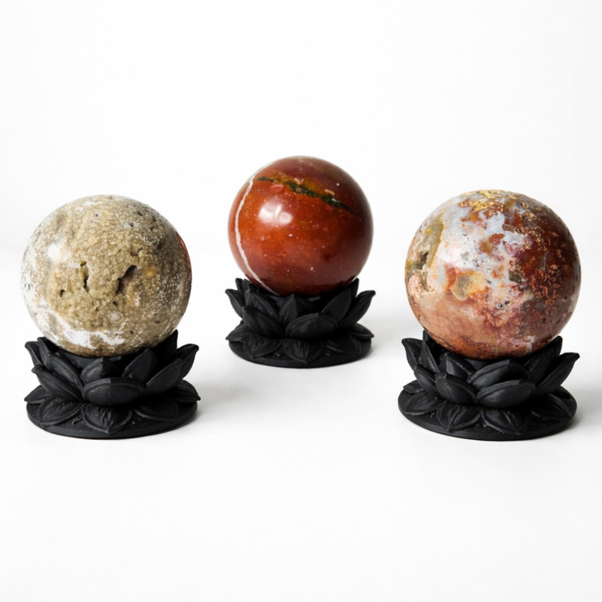 Dark Ethereal Lotus Crystal Ball Stand — Pack of 5 (Beta Edition)
