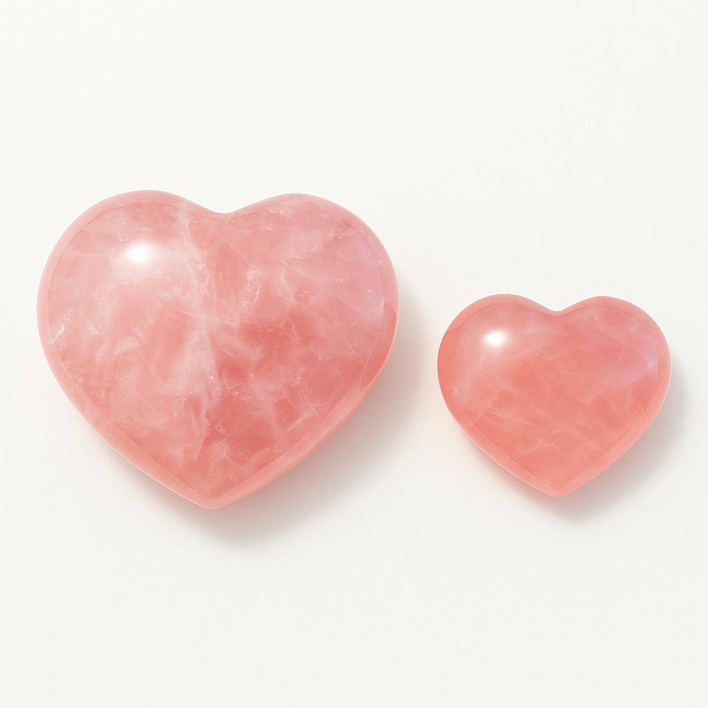 3D Big Rose Quartz Crystal Heart - KREATEUR Miami crystal product photo