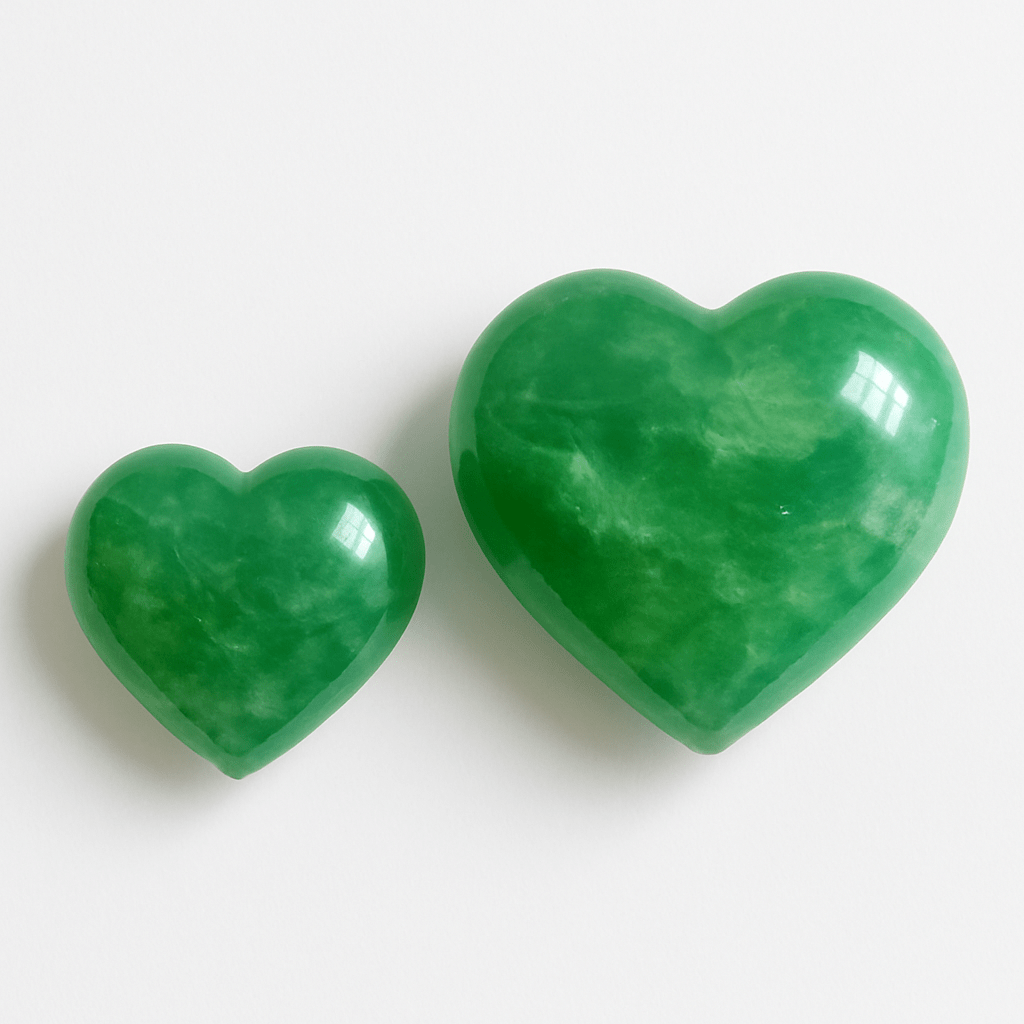 3D Green Fluorite Heart – Hand-Polished Crystal for Gift & Decor - KREATEUR Miami crystal product photo