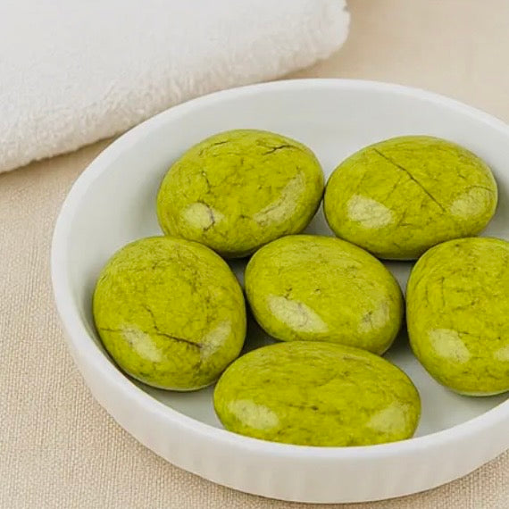 5 lb Green Opal Palm Stone Bulk Lot – Handpicked Polished Stones