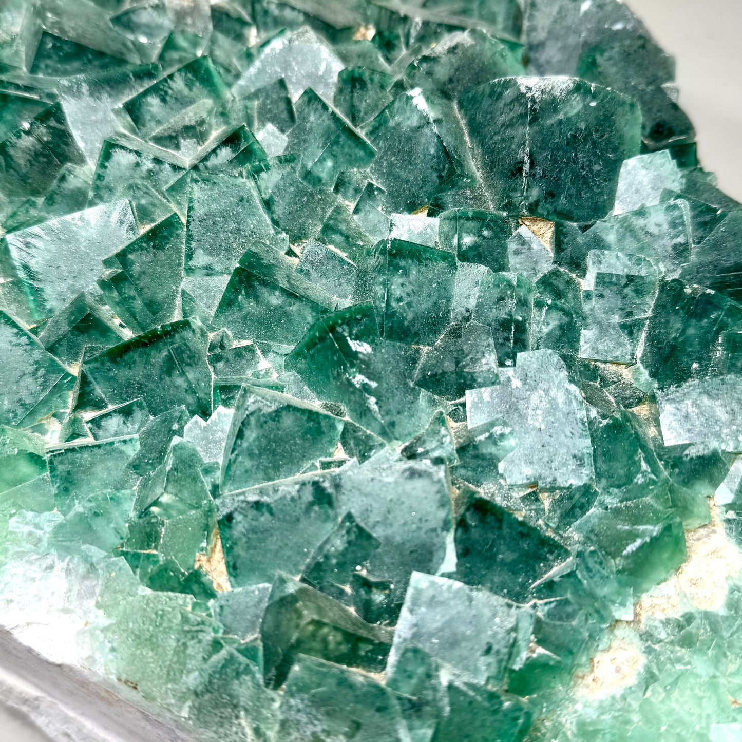 Green Fluorite Specimen, 33.5 lbs XL Collector Crystal with Large Frosted Translucent Cubes
