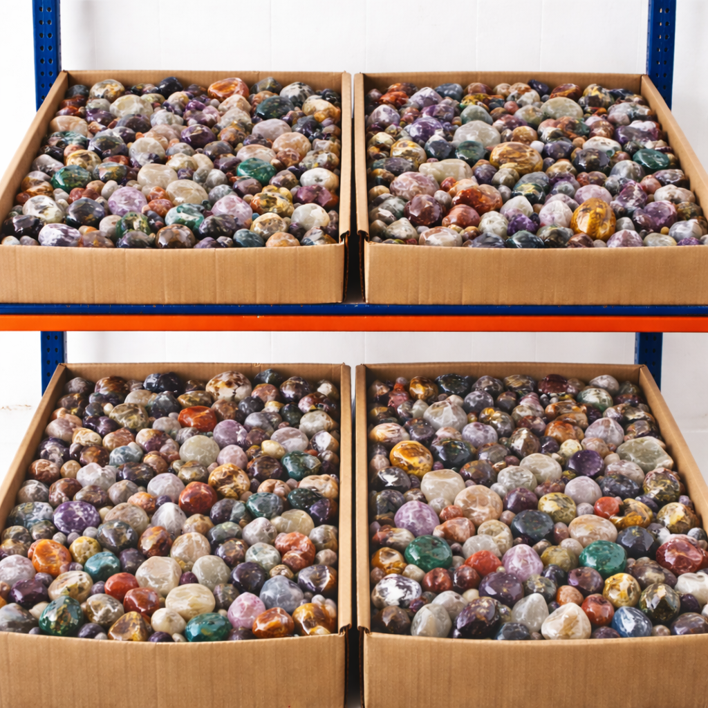 Assortiment de cristaux mélangés de taille compacte de 45,36 kg – Lot en vrac