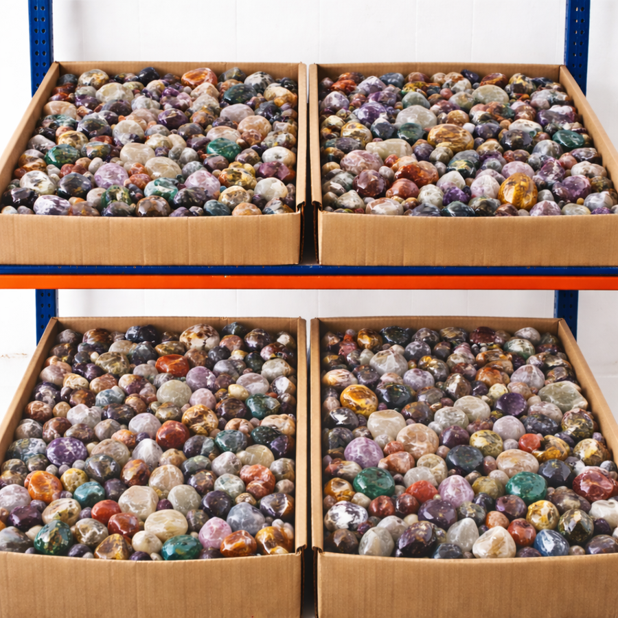 100 LB Compact Size Mixed Crystal Assortment – Bulk Lot - KREATEUR Miami crystal product card