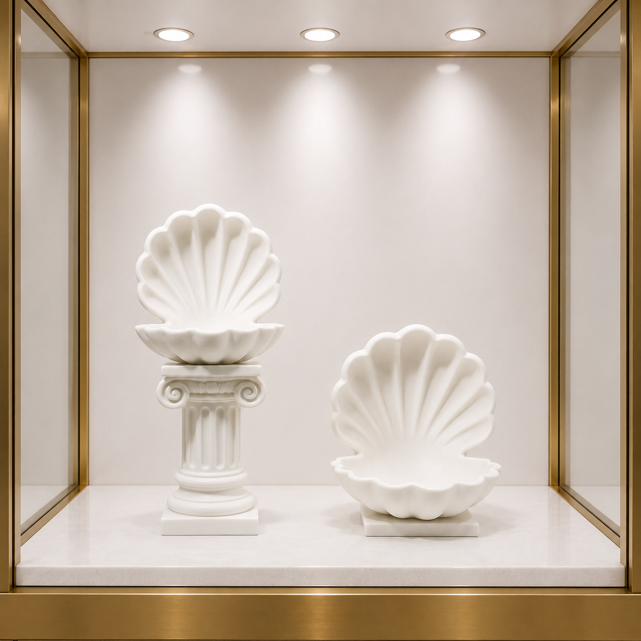 Support de Pierre de Palmier Coquillage Vénus Original (Ensemble de 2 pièces) – Décoration Maison Côtière Imprimée 3D Blanche | Pierres de Palmier Optionnelles Incluses