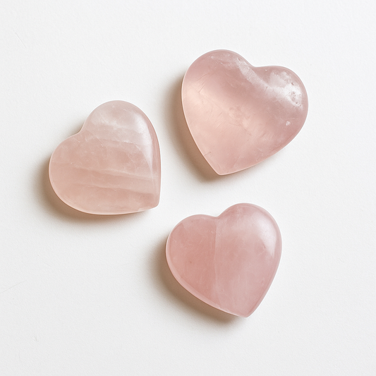Rose Quartz Mini Hearts – Soft Pink Crystal (Per LB)