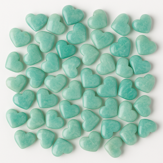 Amazonite Mini Hearts – Calming Blue-Green (Per LB)