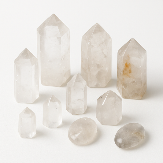 Raw Rock Crystal Quartz Prisms – Assorted Sizes (Per LB)
