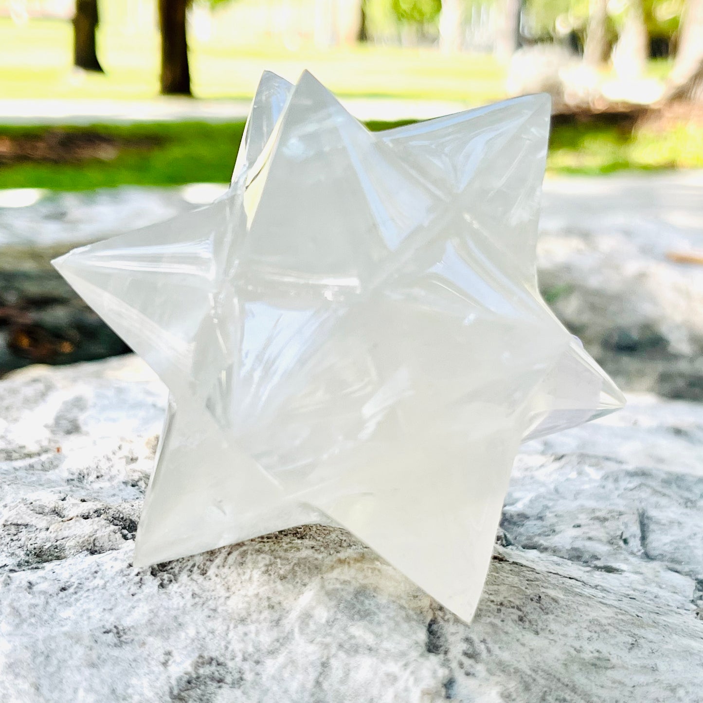 3D Milky Quartz Crystal Star