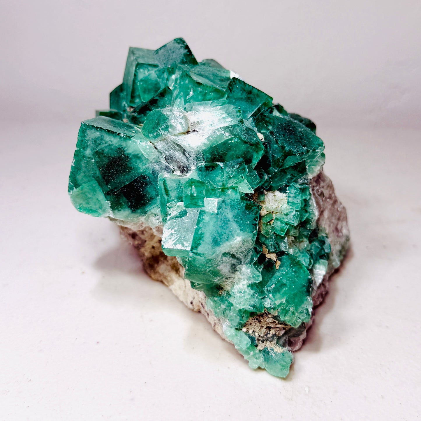 Exceptional Madagascan Green Fluorite Cluster with Well-Defined Cubic Crystals — 4.7 lb Collector Specimen