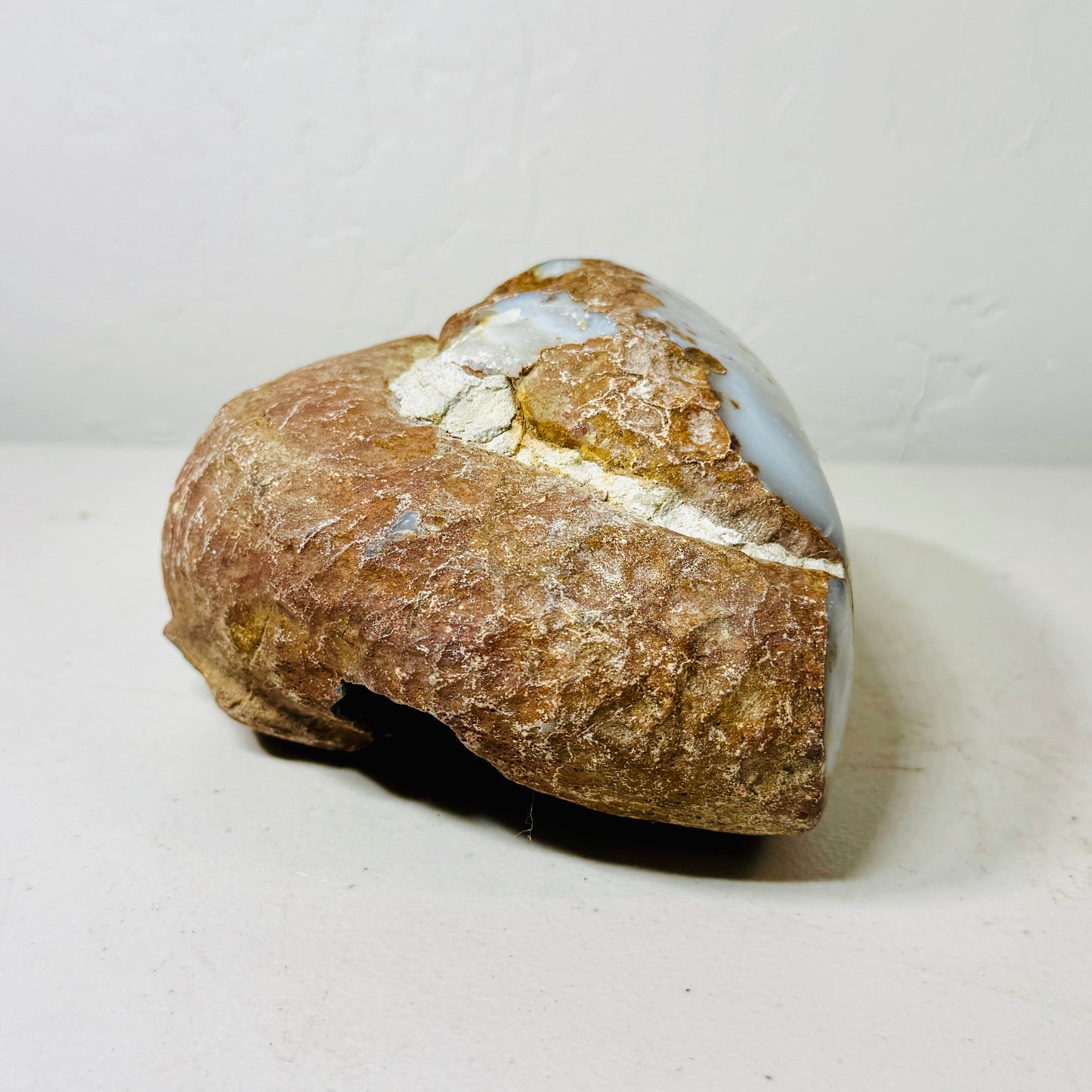 Chunky White Agate Geode Freeform with Natural Quartz Druzy Cavity — 4.7 lb Statement Specimen
