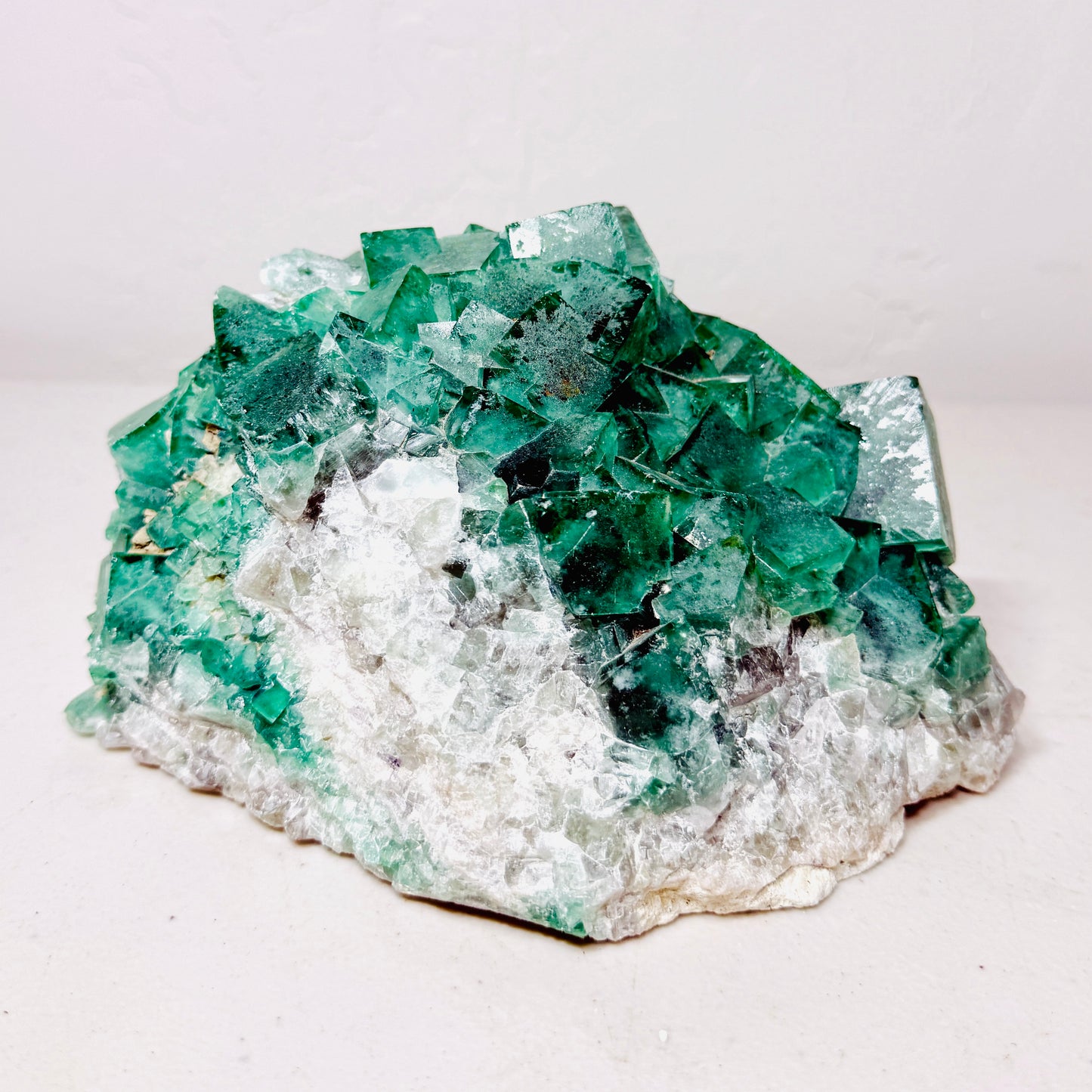 Exceptional Madagascan Green Fluorite Cluster with Well-Defined Cubic Crystals — 4.7 lb Collector Specimen