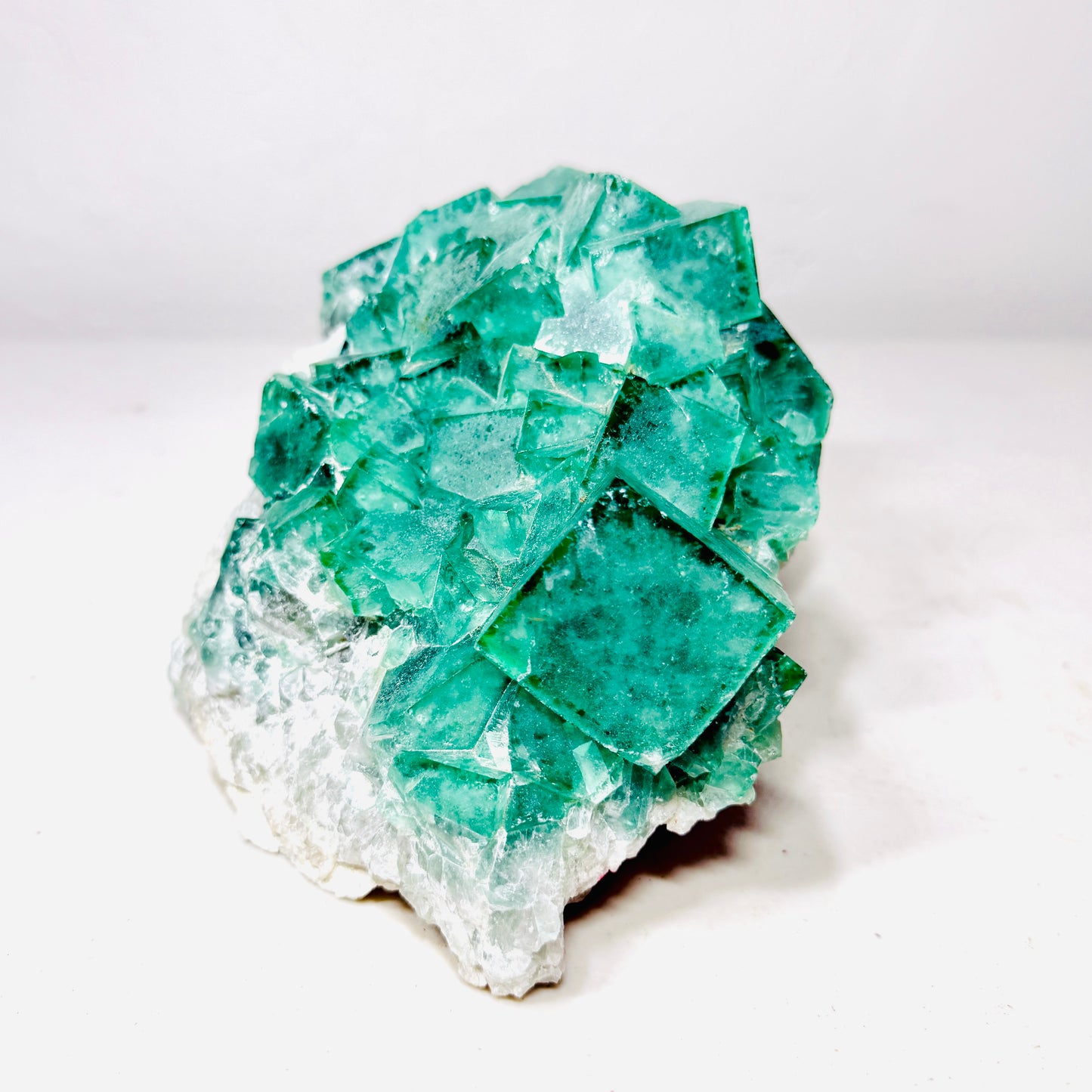 Exceptional Madagascan Green Fluorite Cluster with Well-Defined Cubic Crystals — 4.7 lb Collector Specimen