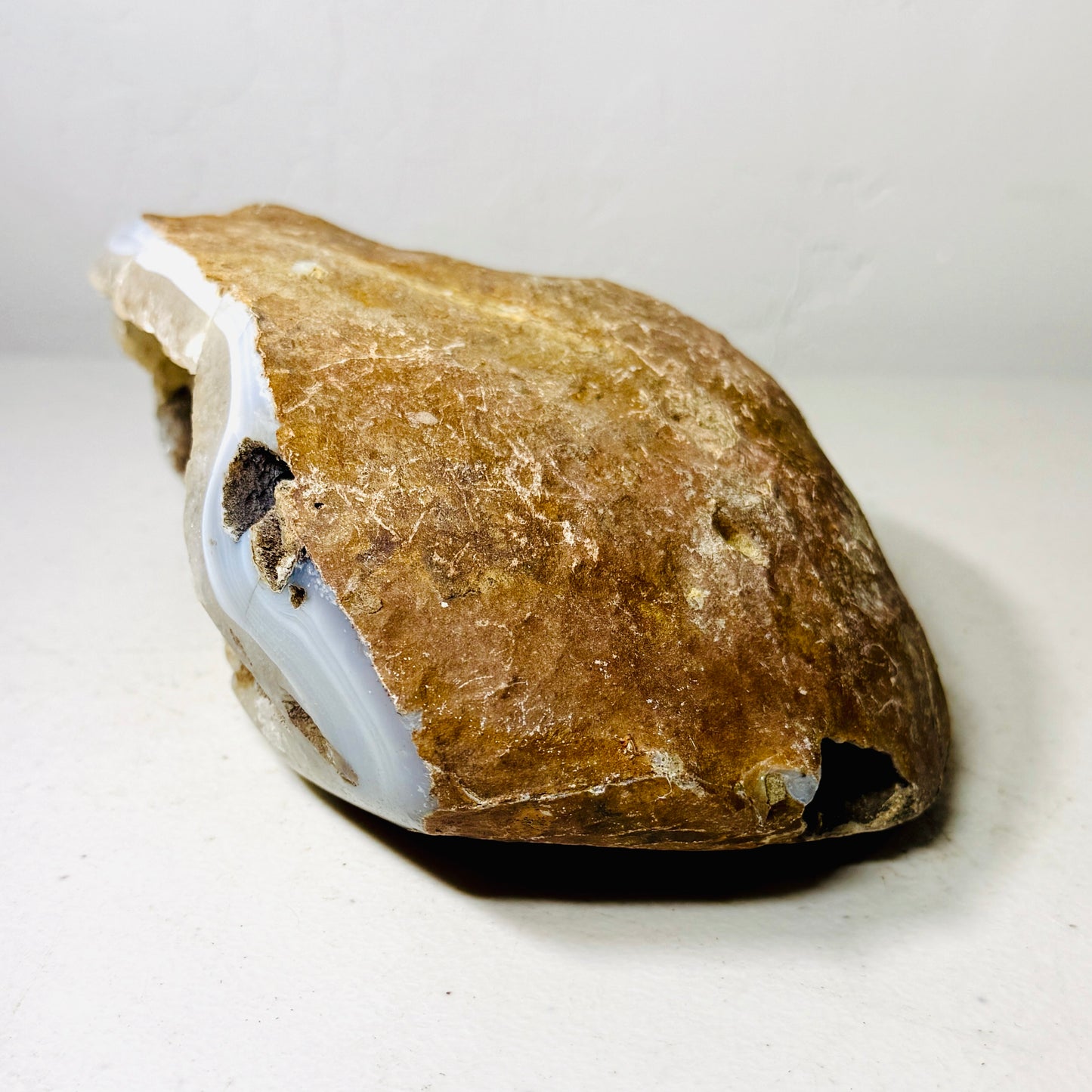 Natural Agate Geode Freeform with Druzy Cavity — 3.6 lbs