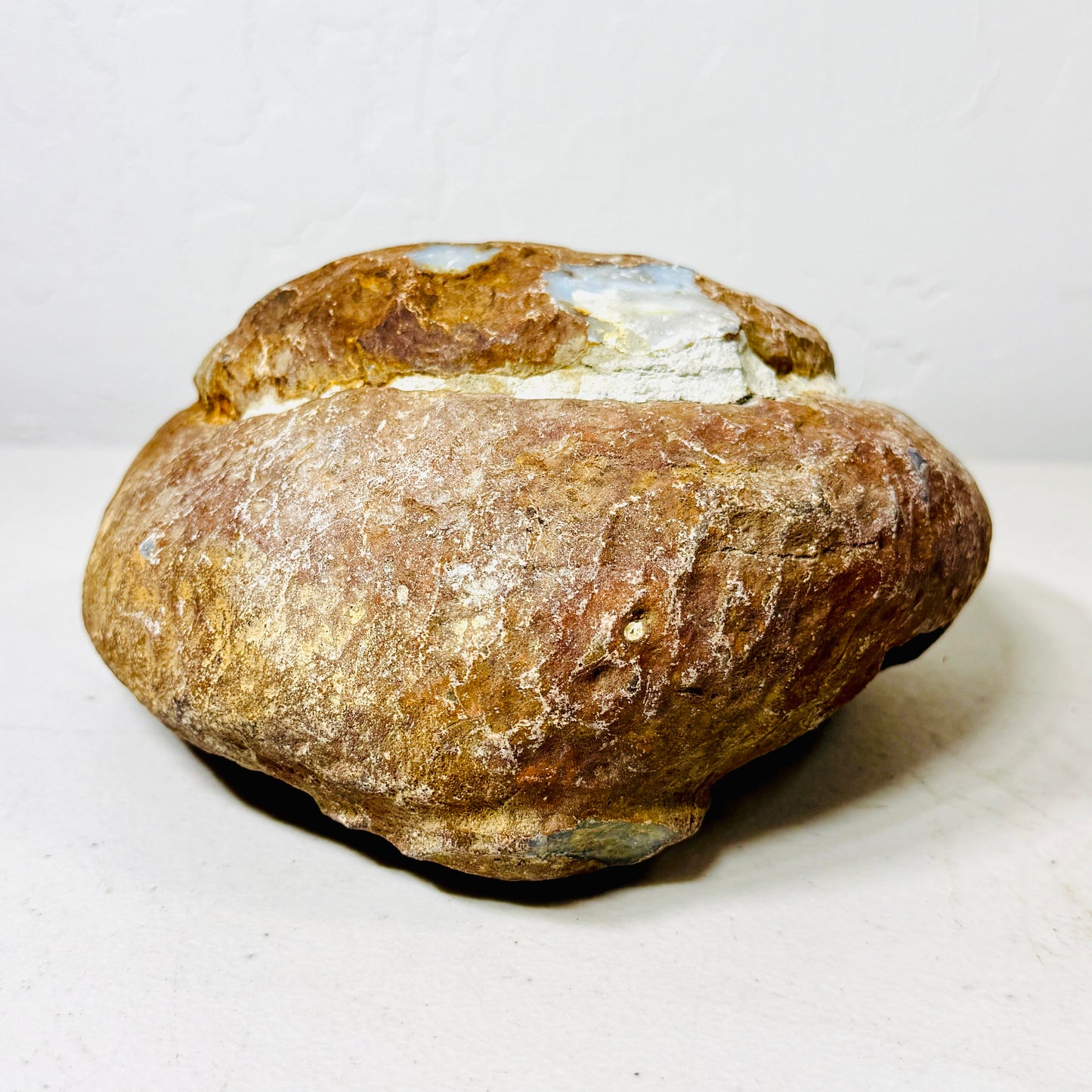 Chunky White Agate Geode Freeform with Natural Quartz Druzy Cavity — 4.7 lb Statement Specimen