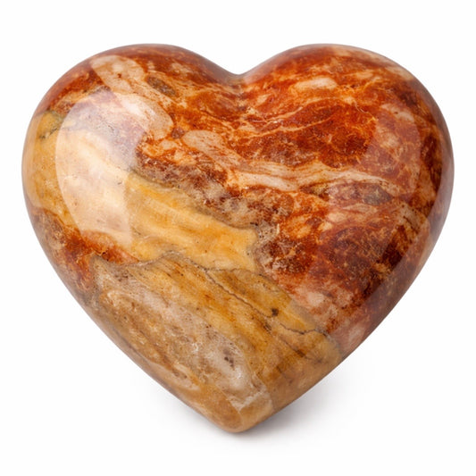 Sunset Jasper Heart Carving – Handpicked Statement Stone