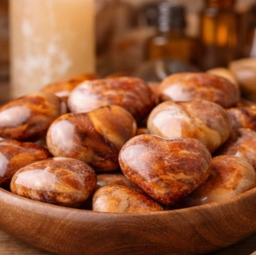 Sunset Jasper Heart Carving – Handpicked Statement Stone