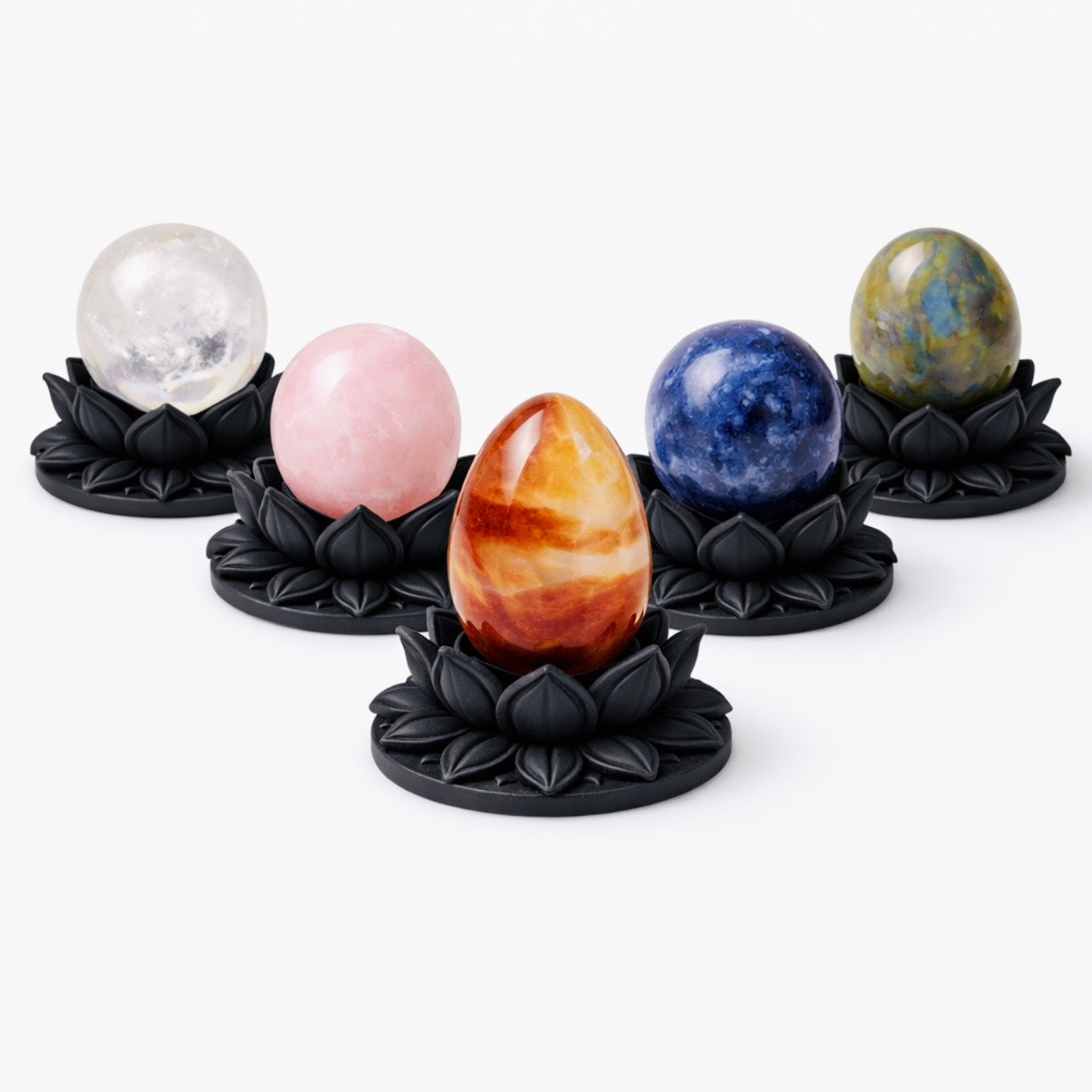 Dark Ethereal Lotus Crystal Ball Stand — Pack of 5 (Beta Edition)