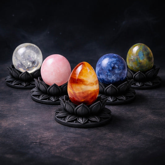 Dark Ethereal Lotus Crystal Ball Stand — Pack of 5 (Beta Edition)