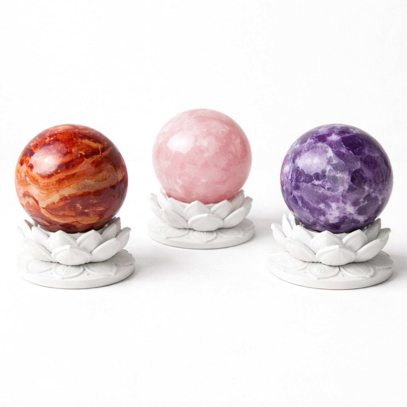 White Lotus Crystal Ball Stand – Choose Your Sphere