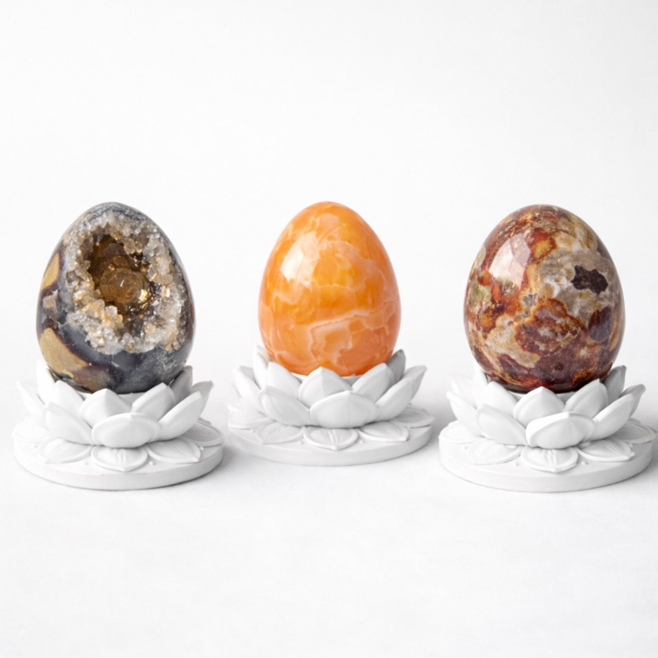 White Lotus Crystal Egg Stand – Choose Your Egg