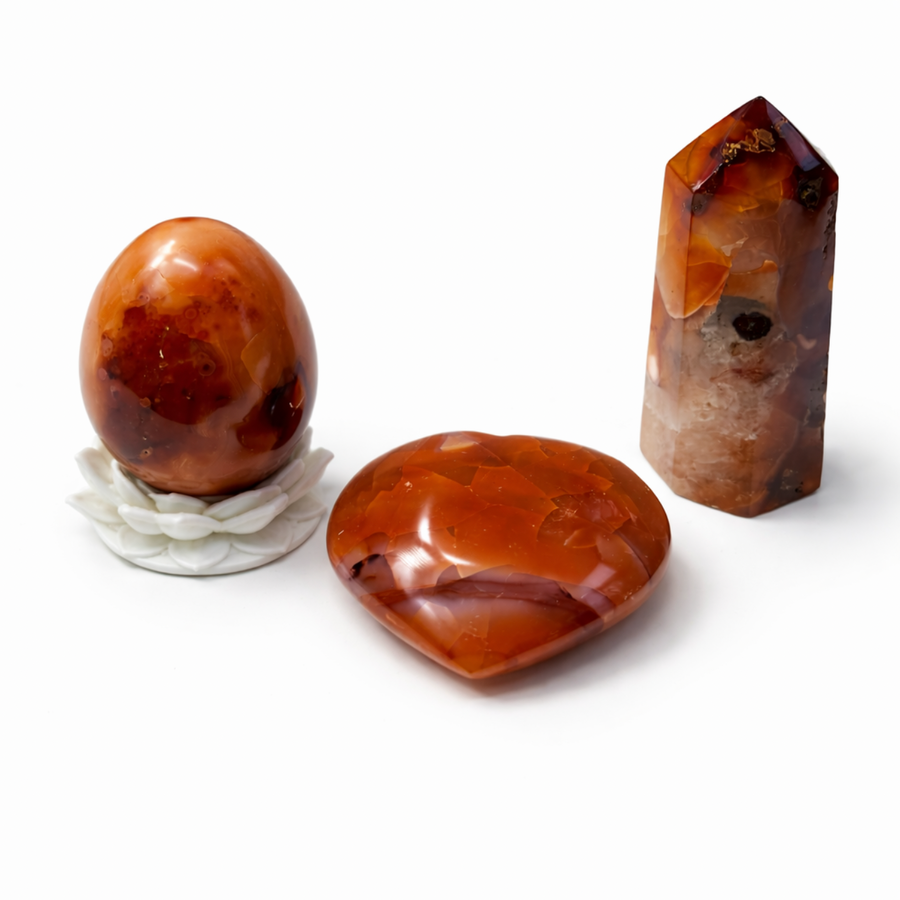 Ultimate Compact Carnelian Agate Love Gift Combo – Valentine’s Edition - KREATEUR Miami crystal product card