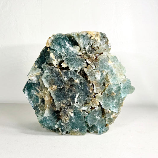 Aquamarine Specimen, 13.9 lbs XL Hexagonal Crystal with Frosty Blue Texture & Natural Inclusions