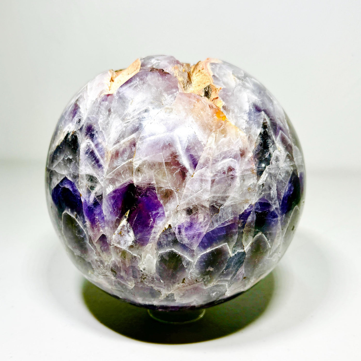 One-of-a-Kind Chevron Amethyst Sphere with Cavity — 6.5 in, 18 lb — média du produit 2