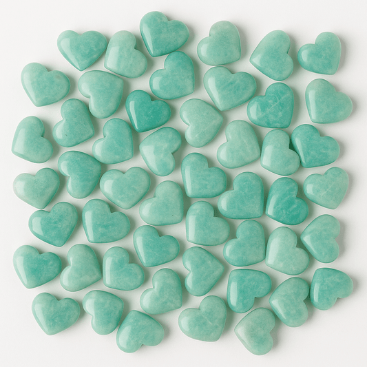 Amazonite Mini Hearts – Calming Blue - Green (Per LB) - KREATEUR MIAMI