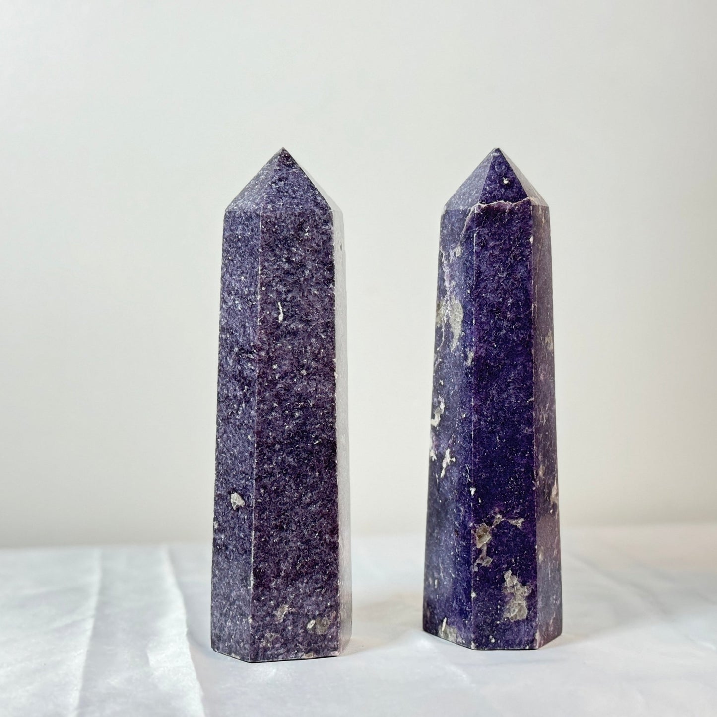 Big Lepidolite Tower - Serenity & Balance Crystal Obelisk - KREATEUR MIAMI