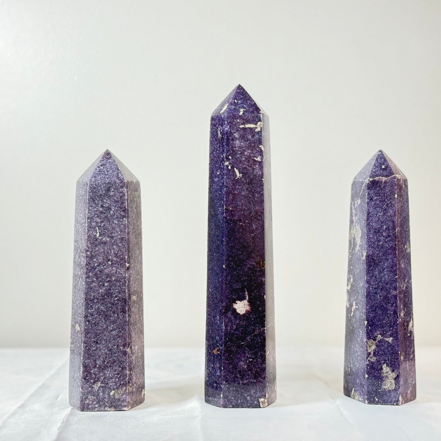 Big Lepidolite Tower - Serenity & Balance Crystal Obelisk - KREATEUR MIAMI