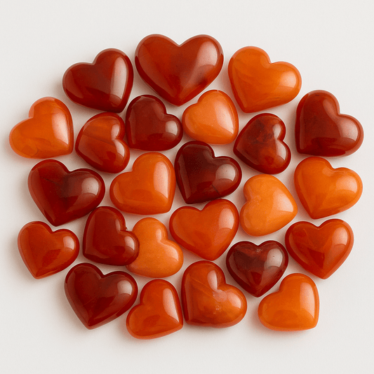 Carnelian Agate Mini Hearts – Sold by the Pound - KREATEUR MIAMI