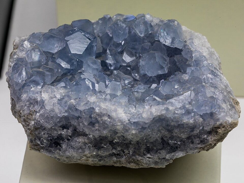 Celestite real specimen reference photograph
