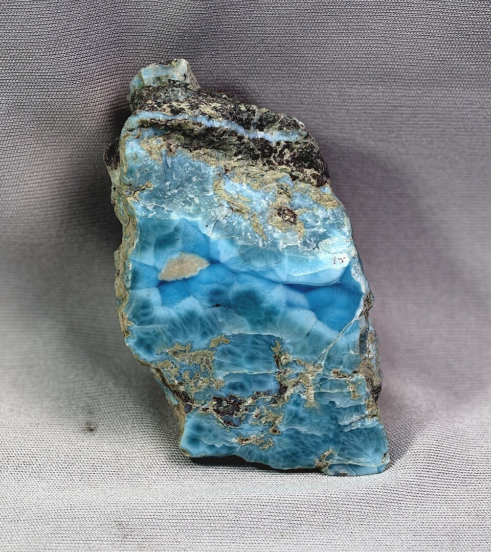 Larimar real specimen reference photograph