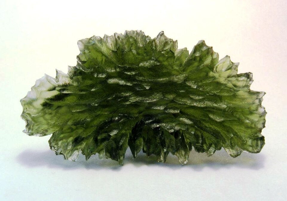 Moldavite real specimen reference photograph