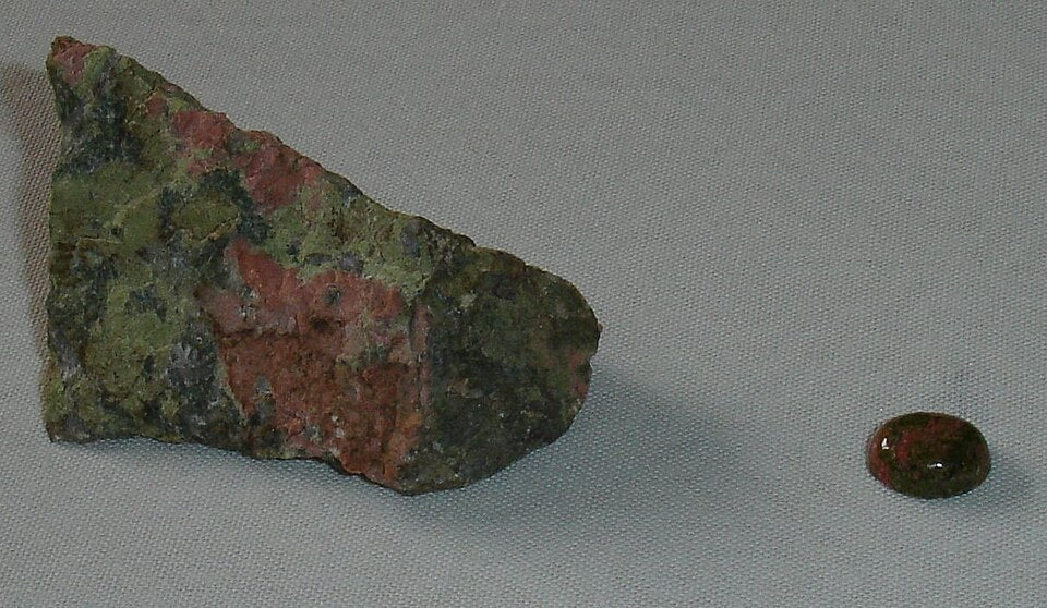 Unakite real specimen reference photograph