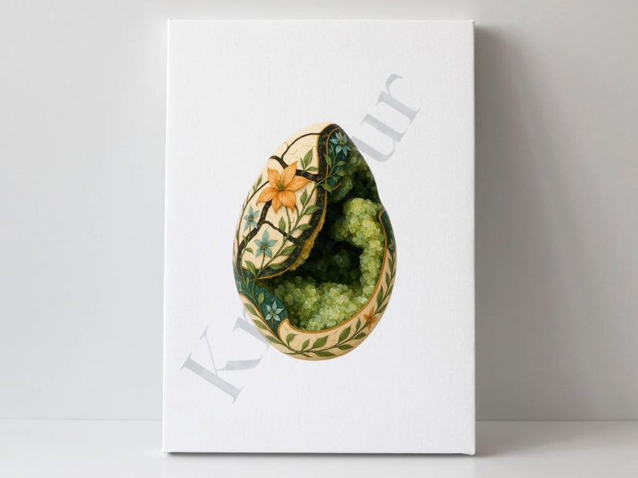 Dragon Bloom – Septarian Dragon Egg Digital Art Print | Crystal Botanical Download - KREATEUR Miami crystal product card