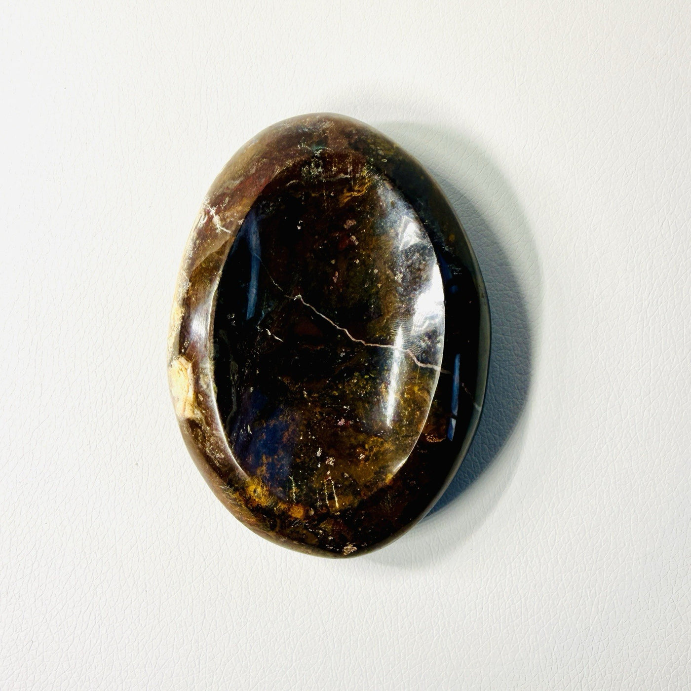 One-of-a-Kind Chocolate Brown Jasper Trinket Dish — 4.5 in, 1 lb — contenido multimedia del producto 1