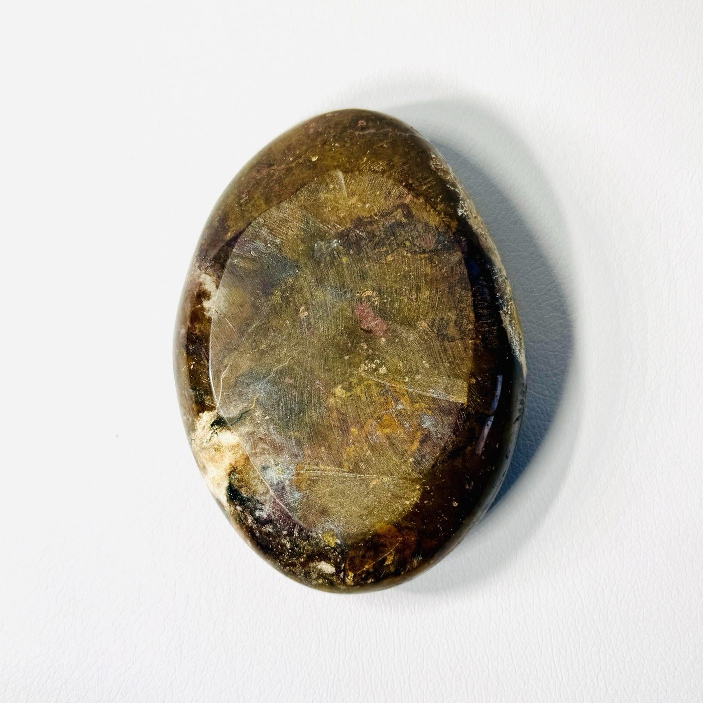 One-of-a-Kind Chocolate Brown Jasper Trinket Dish — 4.5 in, 1 lb — contenido multimedia del producto 3