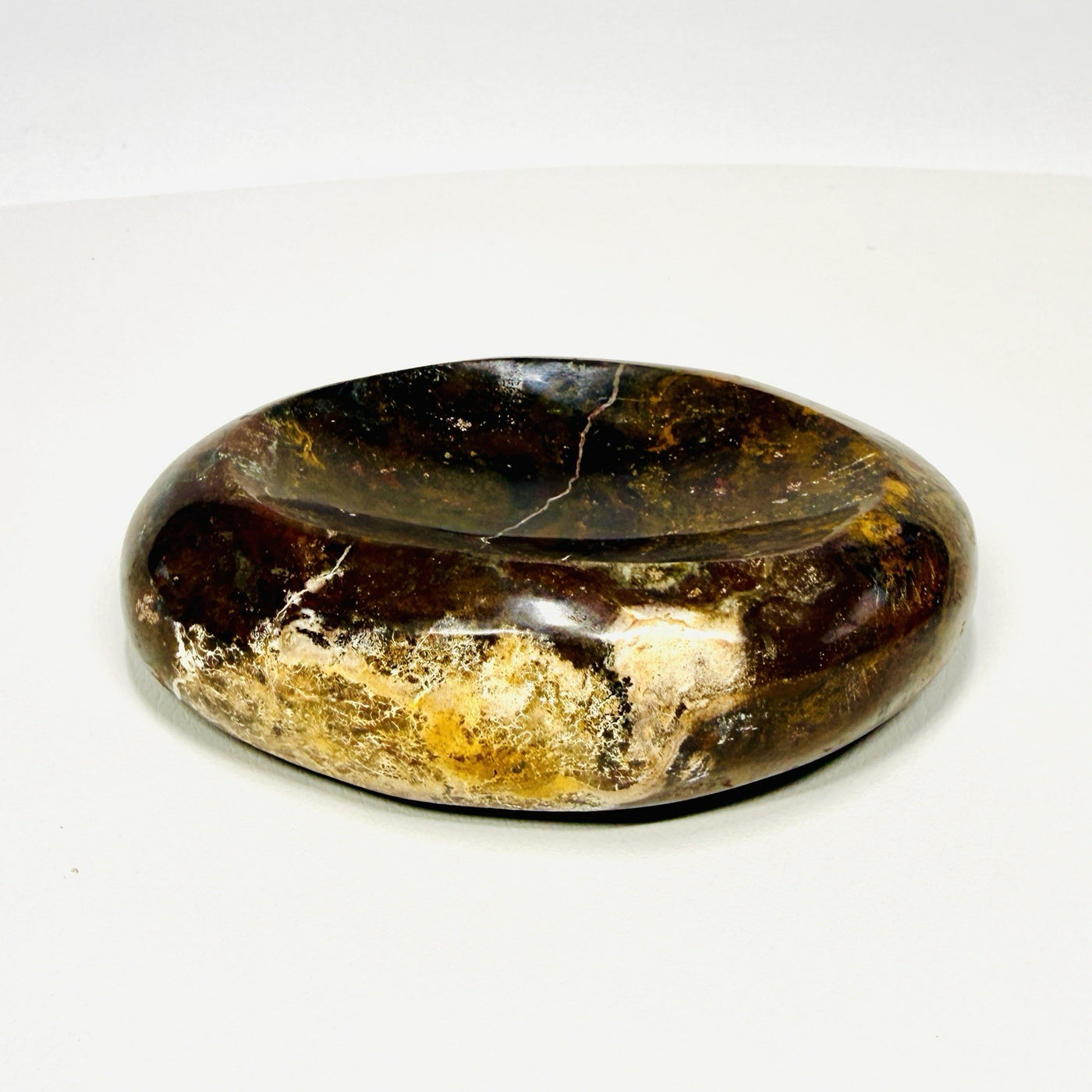 One-of-a-Kind Chocolate Brown Jasper Trinket Dish — 4.5 in, 1 lb — contenido multimedia del producto 4
