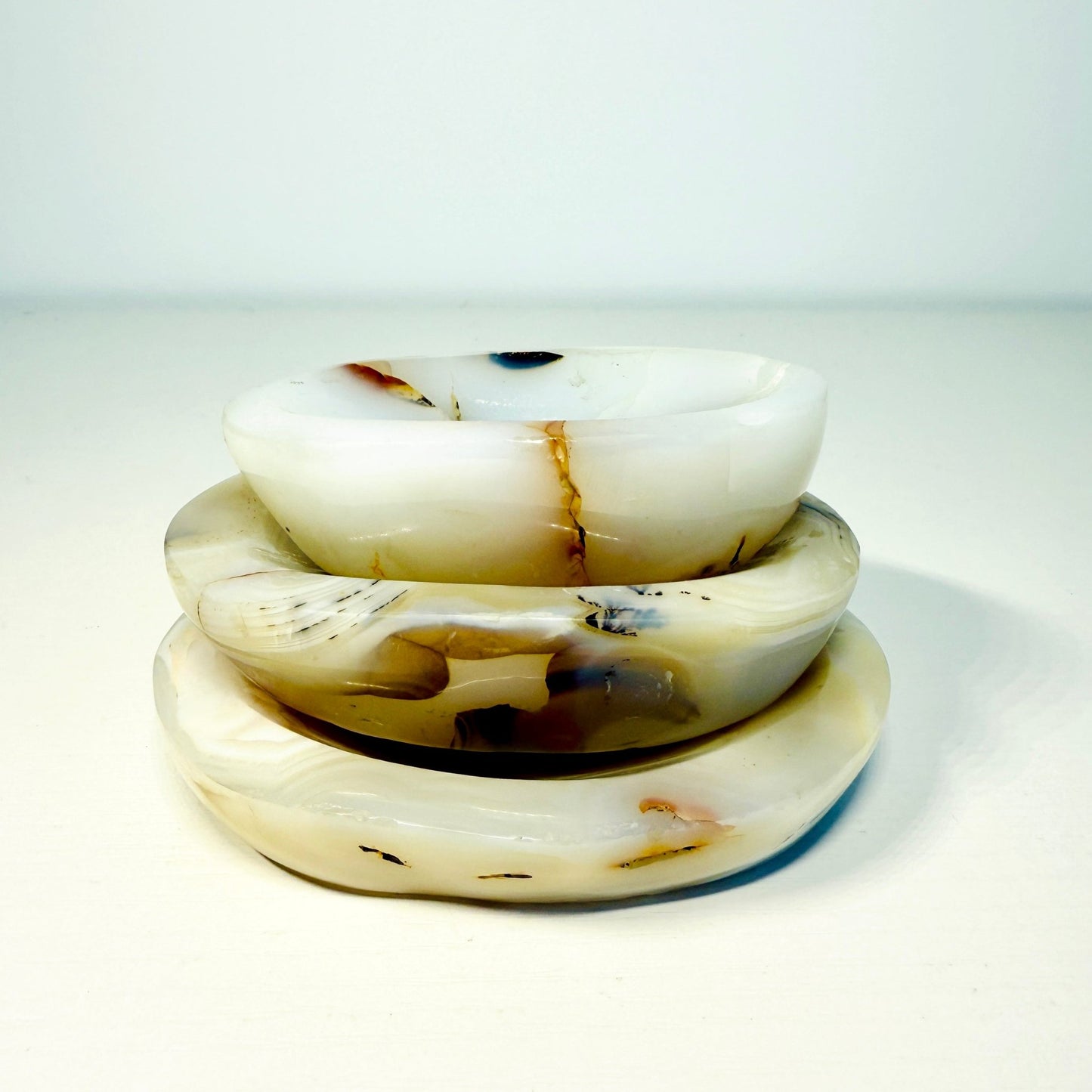Elegant White Agate Dish – Mini, Small & Medium Sizes - KREATEUR MIAMI