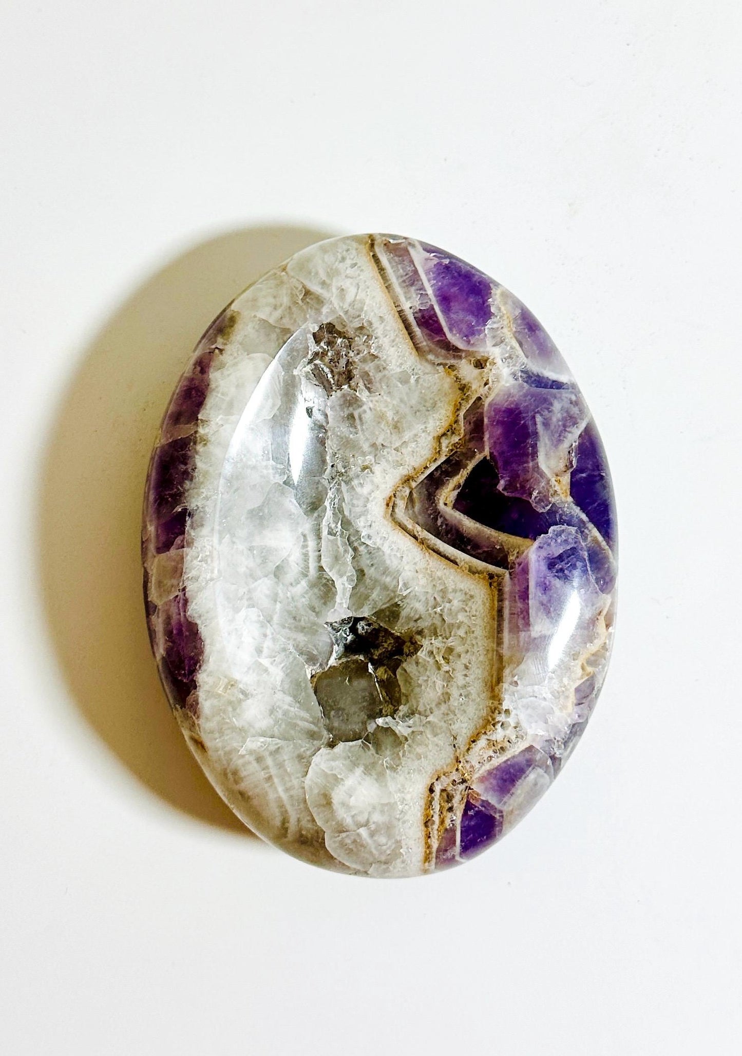 Rare Chevron Amethyst Soap Dish | Handpicked Healing Crystal | Unique Home Decor