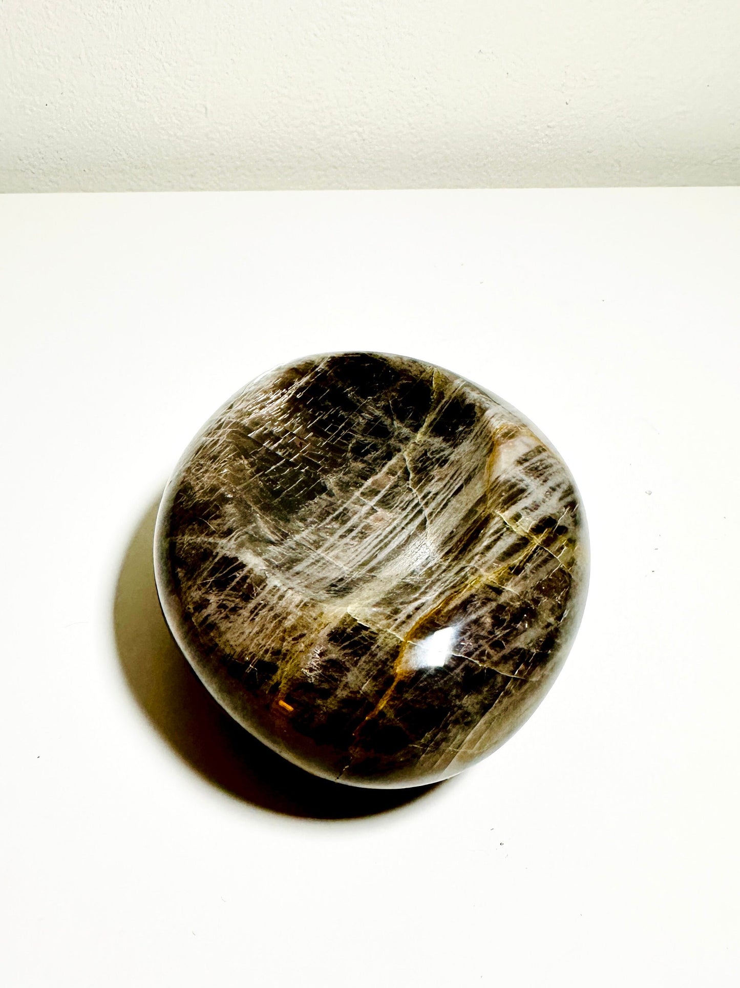 Black Moonstone Microcline Dish