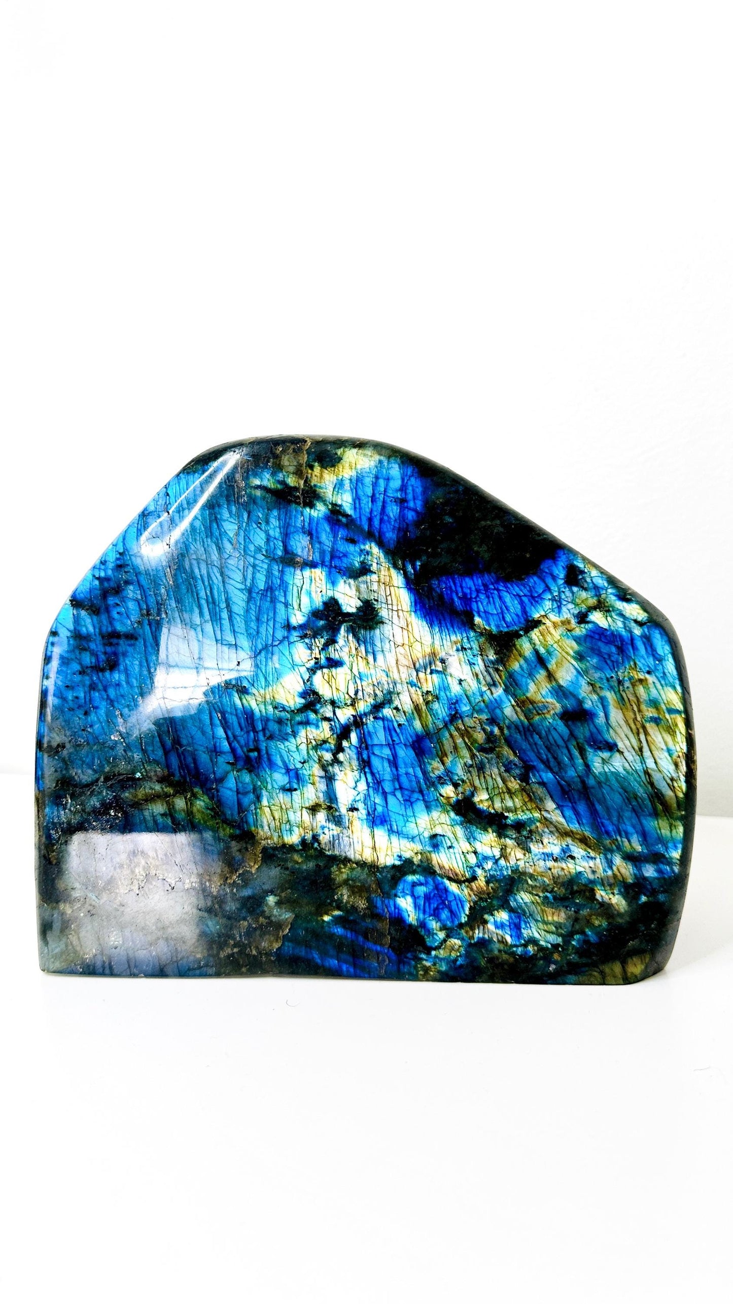 XL Labradorite Freeform Specimen with Blue & Gold Flashes - 15.5 lbs (7 KG) - Intuition Enhancing Crystal