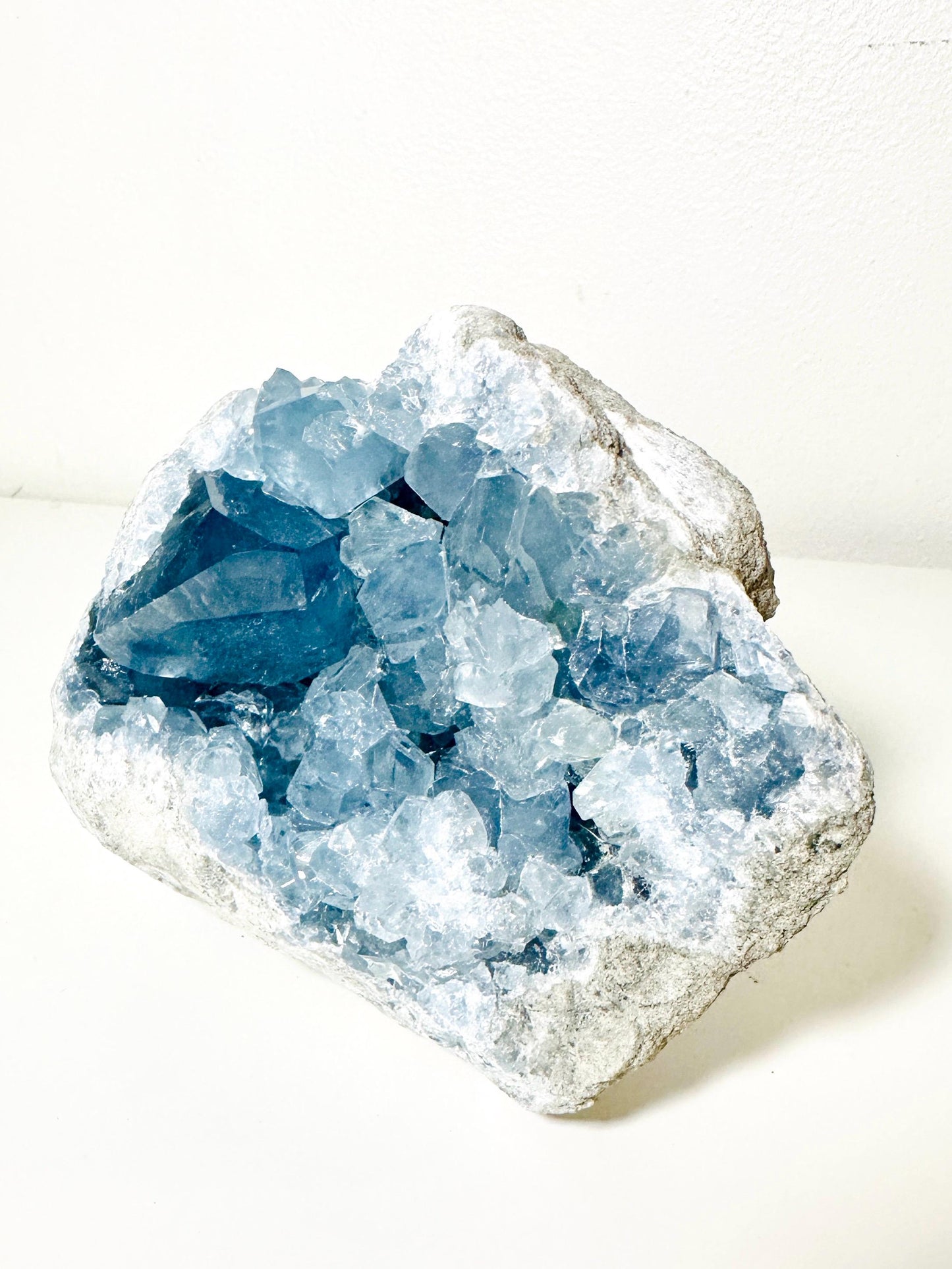 Raw Celestite Cluster Geode - 4.4 lbs (2 KG) - Natural Blue Crystal for Home Decor and Healing